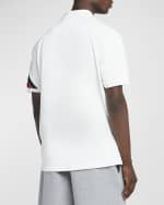 Image 4 of 5: Moncler Men's Stripe-Sleeve Polo Shirt