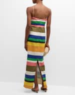 Image 3 of 6: Cala de la Cruz Apia Multicolor Stripe Sleeveless Linen Maxi Dress