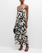 Image 5 of 6: Cala de la Cruz Abrego Two-Tone Strappy Back Long Linen Dress