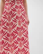 Image 4 of 4: Figue Isla Printed Silk A-Line Midi Skirt