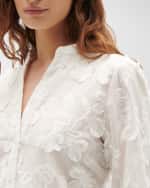 Image 3 of 3: Figue Arielle Frayed Floral Bell-Cuff Top