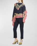 Image 5 of 6: Etro Enchanted Garden Engineered Silk Poncho