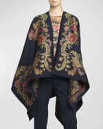 Image 2 of 6: Etro Enchanted Garden Jaquard Cape