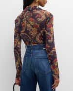 Image 5 of 6: Etro Enchanted Floral Mesh Button-Down Shirt