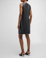 Image 3 of 6: Bottega Veneta Nappa Leather Mini Tank Dress