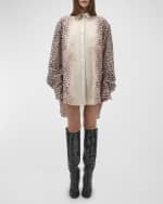 Image 1 of 2: Roberto Cavalli Printed Button Down Short Shirt Dress