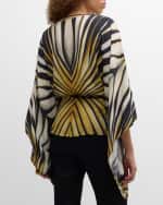 Image 5 of 8: Roberto Cavalli Printed Boat-Neck Belted Caftan Top