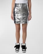 Image 2 of 5: Zadig & Voltaire John Metallic Goat Leather Mini Skirt