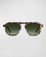 Image 2 of 2: KREWE Zander Multicolor Acetate Aviator Sunglasses
