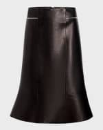 Image 1 of 6: Khaite Francine Zipper Leather Skirt