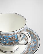 Image 4 of 5: Wedgwood Florentine Turquoise Teacup & Saucer, 6.1 oz.