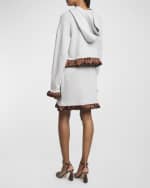 Image 4 of 6: JW Anderson Ruffle Satin Trimmed Wool Hoodie