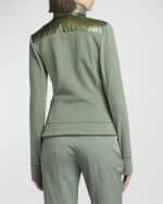 Image 4 of 6: Moncler Grenoble Down Front Fleece Zip-Up Cardigan