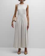 Image 2 of 6: Toteme Sleeveless Cotton Maxi T-Shirt Dress