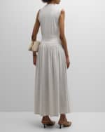 Image 4 of 6: Toteme Sleeveless Cotton Maxi T-Shirt Dress