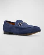 Image 4 of 5: Gucci Men's Jordy Guccissima Suede Loafers