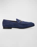Image 1 of 5: Gucci Men's Jordy Guccissima Suede Loafers