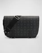 Image 1 of 4: MCM Men's Aren Visetos Monogram Canvas Messenger Bag