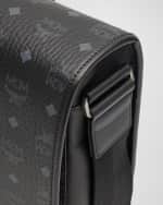 Image 4 of 4: MCM Men's Aren Visetos Monogram Canvas Messenger Bag