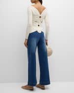 Image 3 of 6: Cult Gaia Sydney Belted Grommet Wide-Leg Denim Pants
