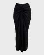 Image 1 of 6: Cult Gaia Sonoma Pleated Satin Midi Slit Skirt