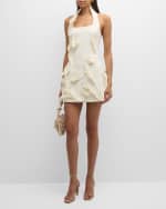 Image 2 of 6: Cult Gaia Ela High-Collar Floral Applique Mini Dress