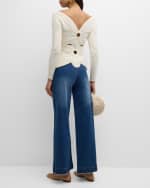 Image 5 of 6: Cult Gaia Lule Cutout Crochet Cotton Long-Sleeve Top