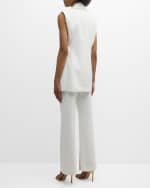 Image 3 of 7: Elie Tahari The Daniela Scalloped Double-Breasted Vest