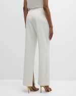Image 4 of 6: Elie Tahari The Daniela Scalloped Slit-Hem Pants
