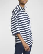 Image 5 of 6: Jacquemus Pablo Stripe Monogram Asymmetric Top
