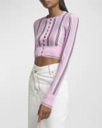 Image 2 of 6: Jacquemus Spiaggia Stripe Cropped Wool Cardigan