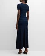 Image 3 of 6: Emporio Armani Striped Crewneck Knit Maxi Dress