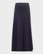 Image 1 of 6: Emporio Armani Wool-Cashmere Knit Midi Skirt