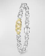 Image 4 of 4: LAGOS Signature Caviar Two-Tone Interlocking Link Bracelet