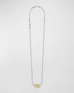 Image 3 of 4: LAGOS Signature Caviar Two-Tone Diamond Interlocking Link Necklace