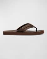 Image 1 of 6: Rodd & Gunn Men's Piha Crazy Horse Leather Thong Sandals
