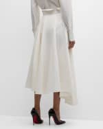 Image 4 of 6: Salon 1884 Damita Pintuck Asymmetric Midi Skirt