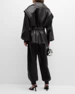 Image 3 of 6: Salon 1884 Toda Leather Pull-On Track Pants