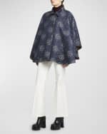 Image 2 of 6: Etro Denim Embroidered Floral Cape