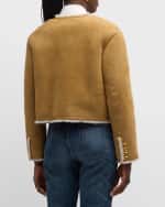 Image 4 of 6: Nili Lotan Zanie Lamb Shearling Short Coat