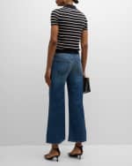 Image 5 of 6: Nili Lotan Leanna Cashmere Striped Polo Shirt