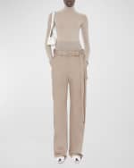 Image 3 of 4: ALAIA Wide-Leg Cargo Trousers with Knit Band