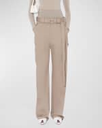 Image 1 of 4: ALAIA Wide-Leg Cargo Trousers with Knit Band