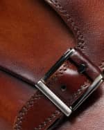 Image 3 of 3: Magnanni Men's Siros Leather Double Monk Strap Loafers