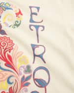 Image 3 of 3: Etro Girl's Logo-Print Paisley-Print T-Shirt, Size 12-16