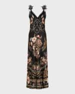 Image 1 of 5: Camilla Bias Silk V-Neck Maxi Slip Dress