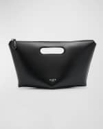 Image 1 of 6: ALAIA Folded Zipped Leather Clutch Bag