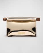 Image 1 of 4: Jacquemus La Petite Pochette Rond Metallic Clutch Bag