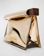 Image 4 of 4: Jacquemus La Petite Pochette Rond Metallic Clutch Bag