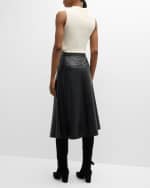 Image 3 of 6: Veronica Beard Louise Vegan Leather Skirt